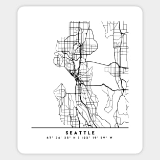 SEATTLE WASHINGTON BLACK CITY STREET MAP ART Sticker